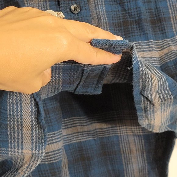 Vans Flannel Shirt Plaid Gray Blue Long Sleeve Button Oversized Cotton Blend L - Picture 6 of 12